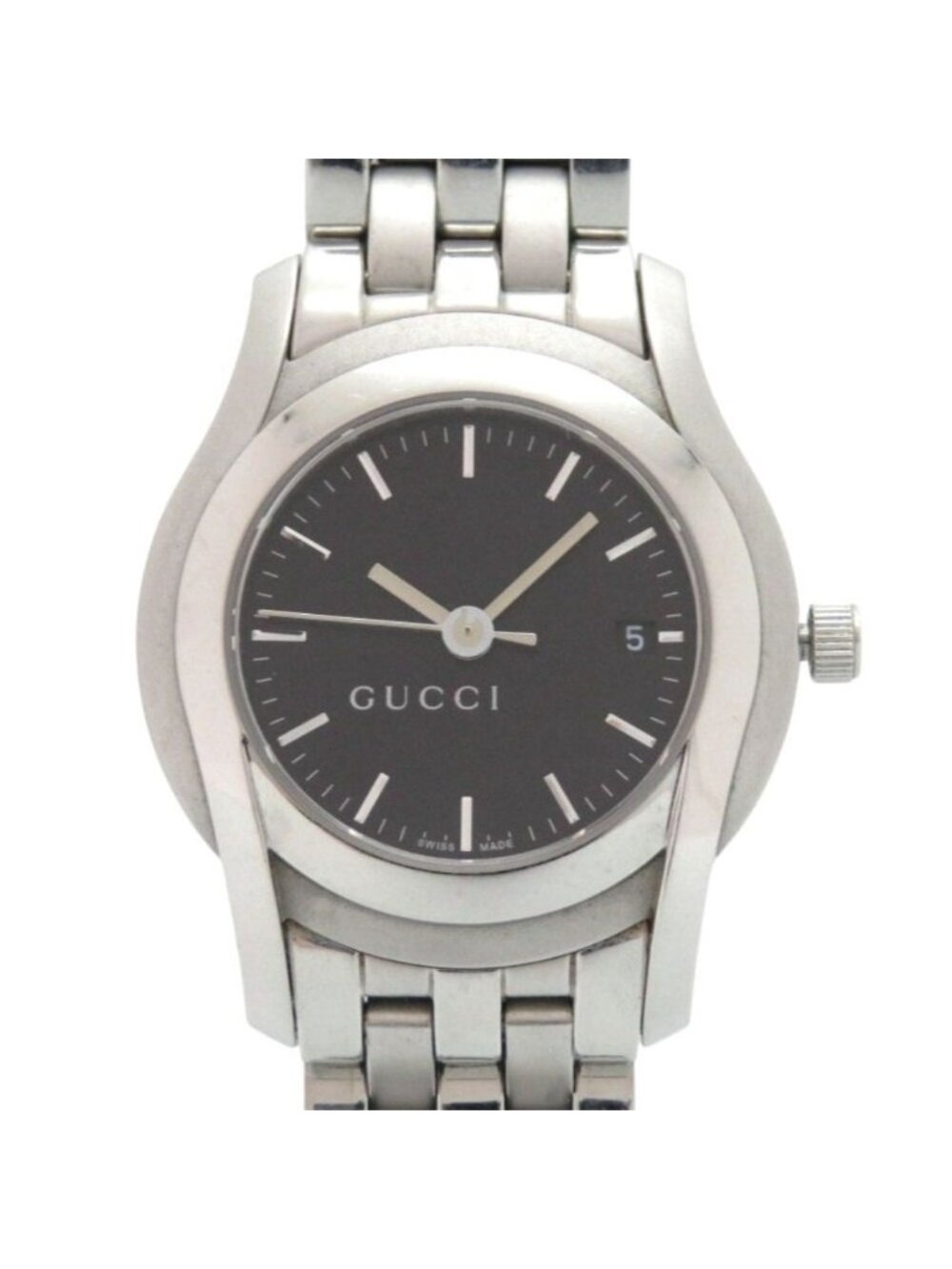 Gucci SS Black Quartz Watch Dial